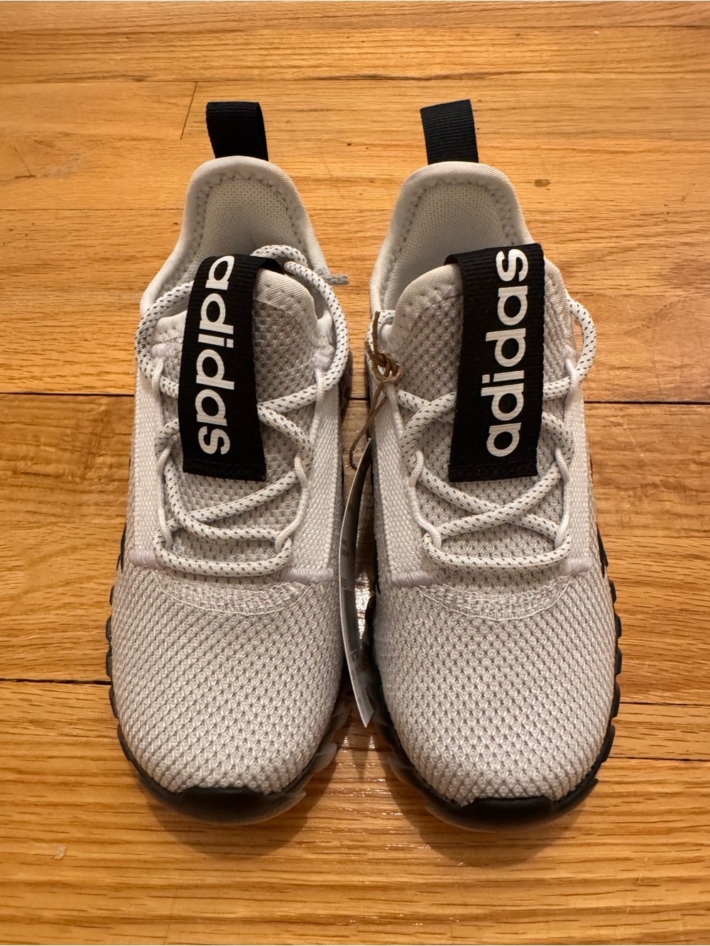 adidas Kids White and Black Slip-On Athletic Sneakers
